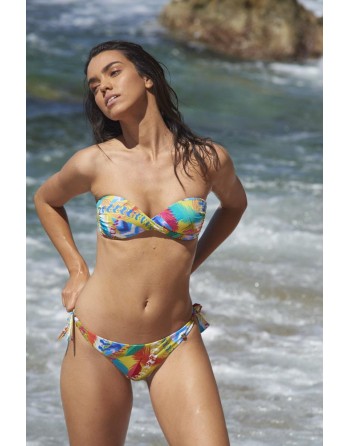 Bikini Bandeau/brasileña-Plumas Colores-Bora Bora