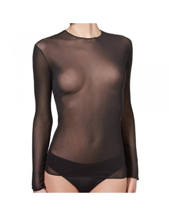 Camiseta-M/L-Tul-Denis-Janira-mujer-transparente-negro-manga-larga